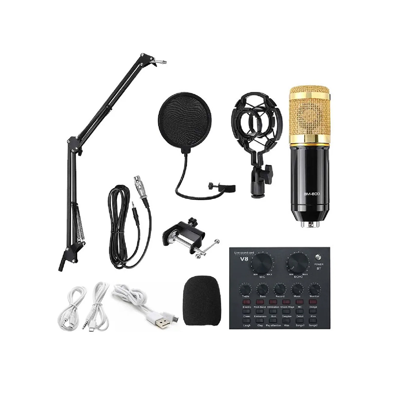 Recording Setup Using V8 BM800 Condenser Microphone Full Studio Setup With V8 Sound Card for ...